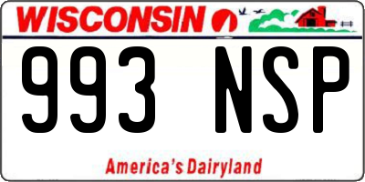 WI license plate 993NSP