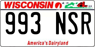 WI license plate 993NSR