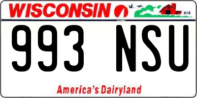 WI license plate 993NSU