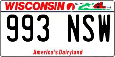 WI license plate 993NSW