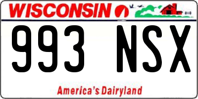 WI license plate 993NSX