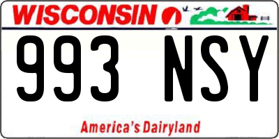 WI license plate 993NSY