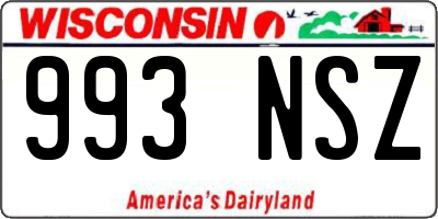 WI license plate 993NSZ
