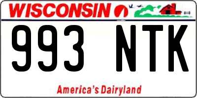 WI license plate 993NTK