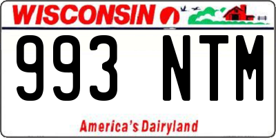 WI license plate 993NTM
