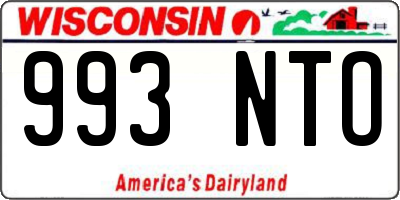 WI license plate 993NTO