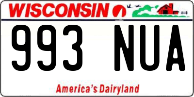 WI license plate 993NUA
