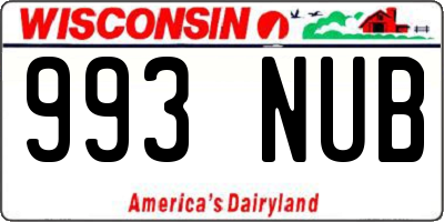WI license plate 993NUB