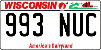WI license plate 993NUC