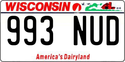 WI license plate 993NUD