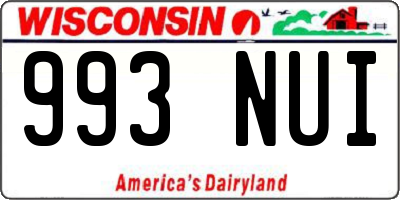 WI license plate 993NUI