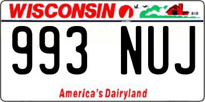 WI license plate 993NUJ