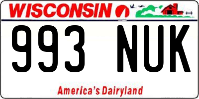 WI license plate 993NUK