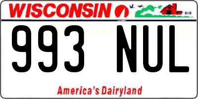 WI license plate 993NUL