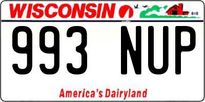 WI license plate 993NUP