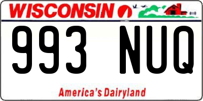 WI license plate 993NUQ