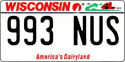 WI license plate 993NUS