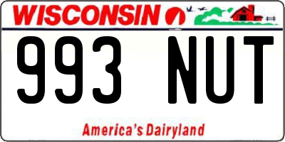WI license plate 993NUT