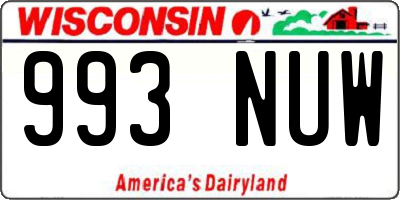 WI license plate 993NUW
