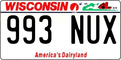 WI license plate 993NUX