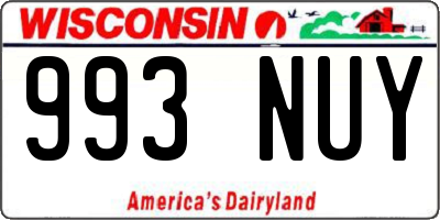 WI license plate 993NUY