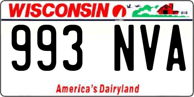 WI license plate 993NVA