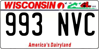 WI license plate 993NVC