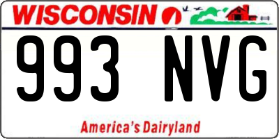 WI license plate 993NVG