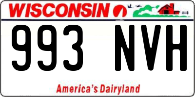 WI license plate 993NVH