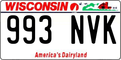 WI license plate 993NVK