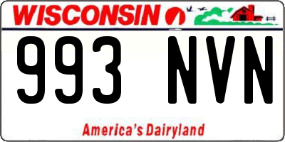 WI license plate 993NVN