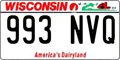 WI license plate 993NVQ