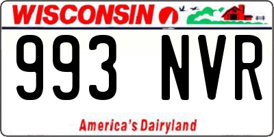 WI license plate 993NVR