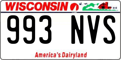WI license plate 993NVS