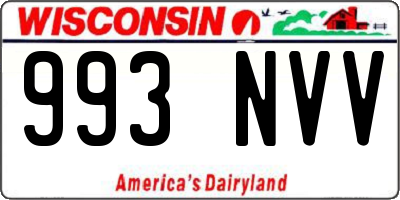 WI license plate 993NVV