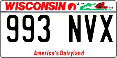 WI license plate 993NVX