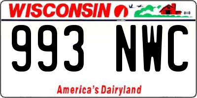 WI license plate 993NWC