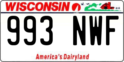 WI license plate 993NWF