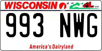 WI license plate 993NWG