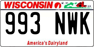 WI license plate 993NWK