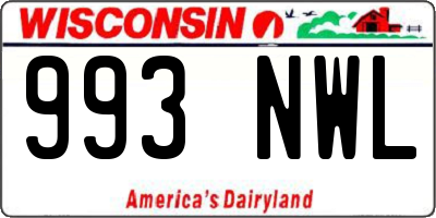 WI license plate 993NWL