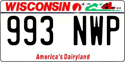 WI license plate 993NWP