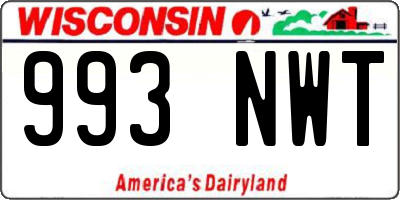 WI license plate 993NWT