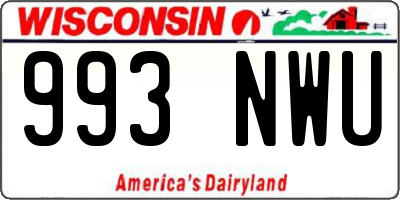 WI license plate 993NWU