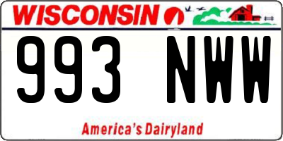 WI license plate 993NWW