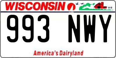 WI license plate 993NWY