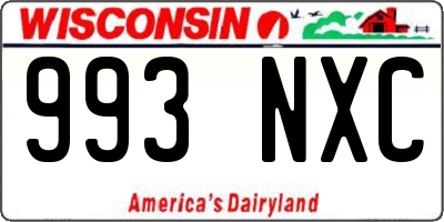 WI license plate 993NXC