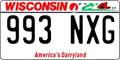 WI license plate 993NXG