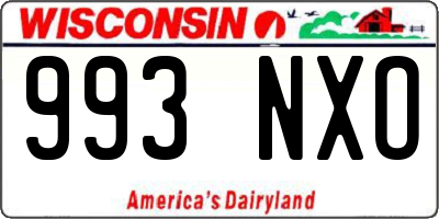 WI license plate 993NXO