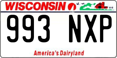 WI license plate 993NXP